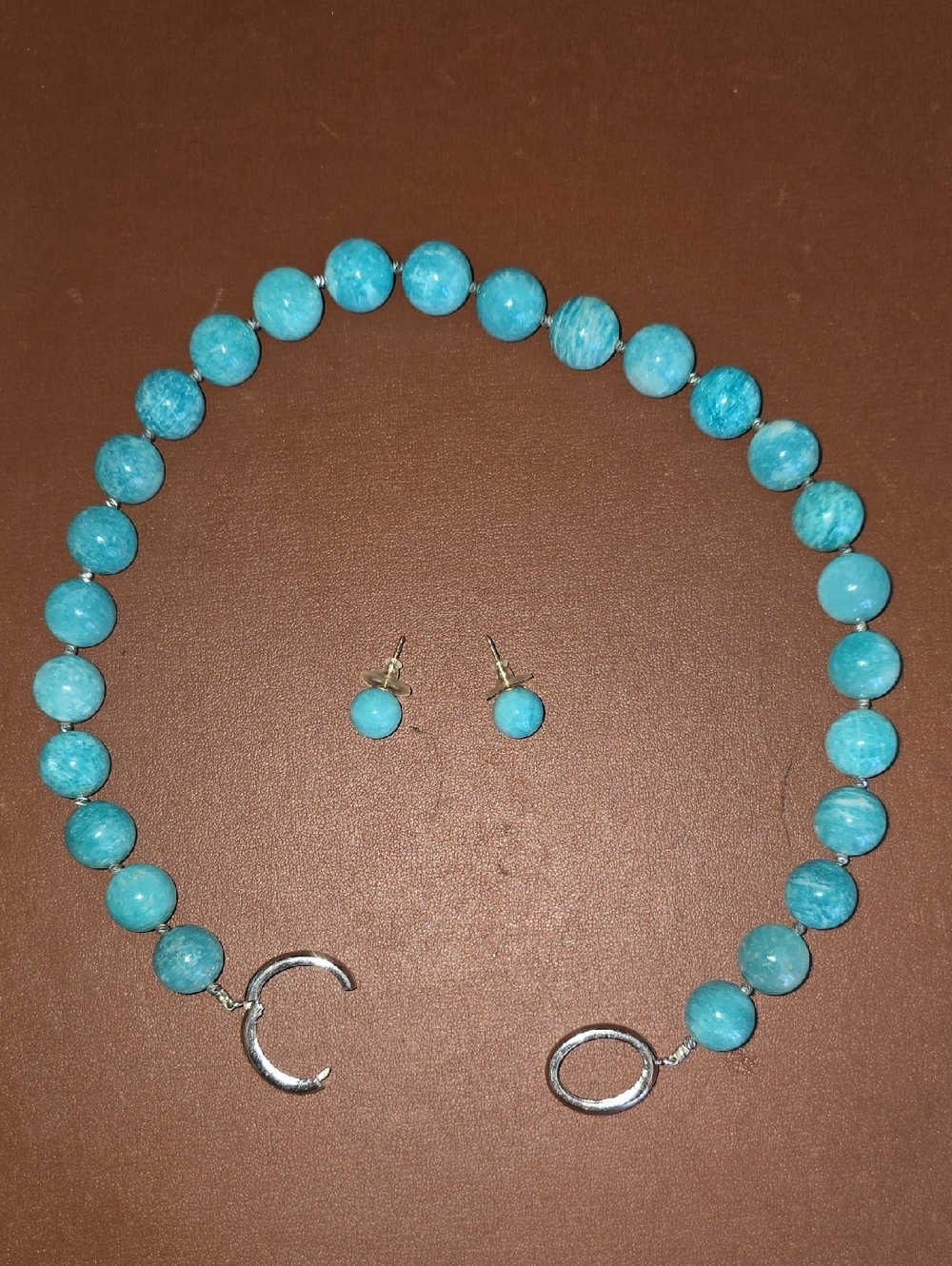 Effy Aquamarine Bead Necklace with Matching Studs